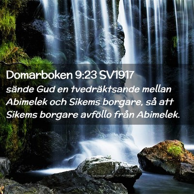 Picture 02 - Domarboken 9:23 SV1917 - sände Gud en tvedräktsande mellan Abimelek och - Bible Verse Picture