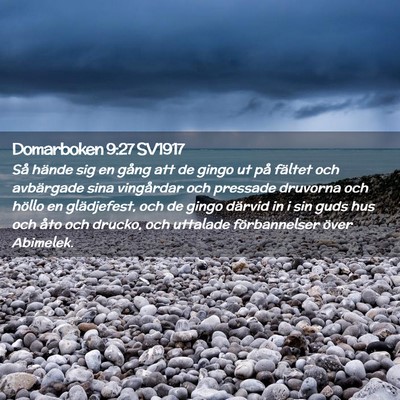 Picture 02 - Domarboken 9:27 SV1917 - Så hände sig en gång att de gingo ut på - Bible Verse Picture