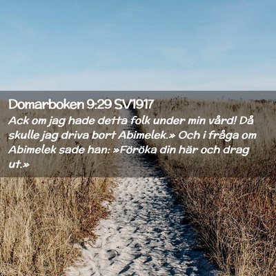 Picture 02 - Domarboken 9:29 SV1917 - Ack om jag hade detta folk under min vård! Då - Bible Verse Picture