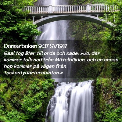 Picture 02 - Domarboken 9:37 SV1917 - Gaal tog åter till orda och sade: »Jo, där - Bible Verse Picture