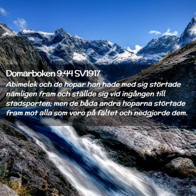 Picture 02 - Domarboken 9:44 SV1917 - Abimelek och de hopar han hade med sig störtade - Bible Verse Picture