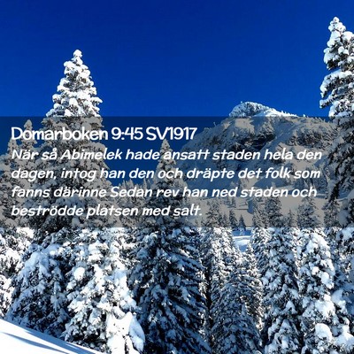 Picture 02 - Domarboken 9:45 SV1917 - När så Abimelek hade ansatt staden hela den - Bible Verse Picture