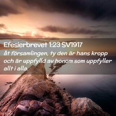 Picture 02 - Efesierbrevet 1:23 SV1917 - åt församlingen, ty den är hans kropp och är - Bible Verse Picture