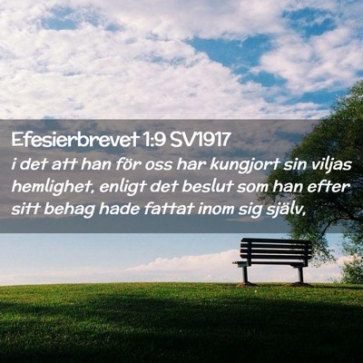 Picture 02 - Efesierbrevet 1:9 SV1917 - i det att han för oss har kungjort sin viljas - Bible Verse Picture