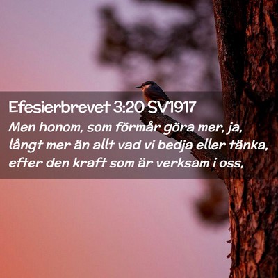 Picture 02 - Efesierbrevet 3:20 SV1917 - Men honom, som förmår göra mer, ja, långt mer - Bible Verse Picture