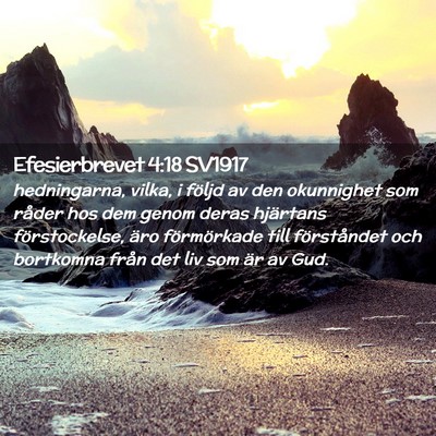 Picture 02 - Efesierbrevet 4:18 SV1917 - hedningarna, vilka, i följd av den okunnighet - Bible Verse Picture