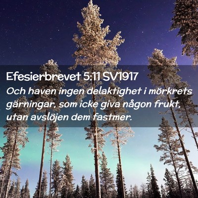 Picture 02 - Efesierbrevet 5:11 SV1917 - Och haven ingen delaktighet i mörkrets - Bible Verse Picture