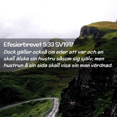 Picture 02 - Efesierbrevet 5:33 SV1917 - Dock gäller också om eder att var och en skall - Bible Verse Picture