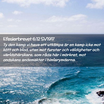 Picture 02 - Efesierbrevet 6:12 SV1917 - Ty den kamp vi hava att utkämpa är en kamp icke - Bible Verse Picture