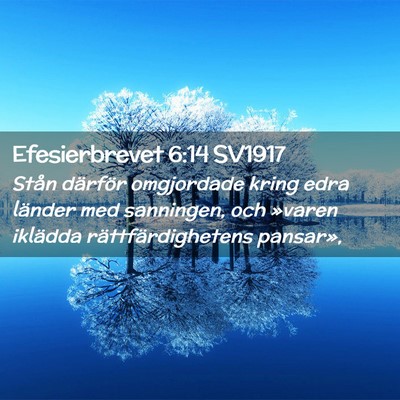 Picture 02 - Efesierbrevet 6:14 SV1917 - Stån därför omgjordade kring edra länder med - Bible Verse Picture