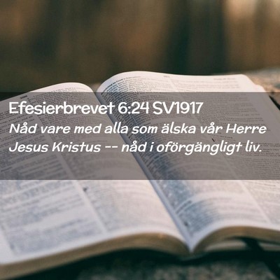 Picture 02 - Efesierbrevet 6:24 SV1917 - Nåd vare med alla som älska vår Herre Jesus - Bible Verse Picture
