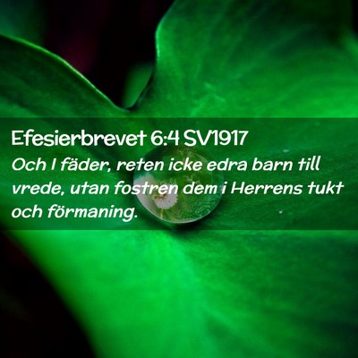 Picture 02 - Efesierbrevet 6:4 SV1917 - Och I fäder, reten icke edra barn till vrede, - Bible Verse Picture
