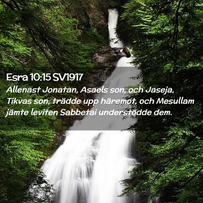 Picture 02 - Esra 10:15 SV1917 - Allenast Jonatan, Asaels son, och Jaseja, Tikvas - Bible Verse Picture