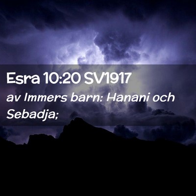 Picture 02 - Esra 10:20 SV1917 - av Immers barn: Hanani och - Bible Verse Picture