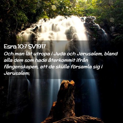 Picture 02 - Esra 10:7 SV1917 - Och man lät utropa i Juda och Jerusalem, bland - Bible Verse Picture