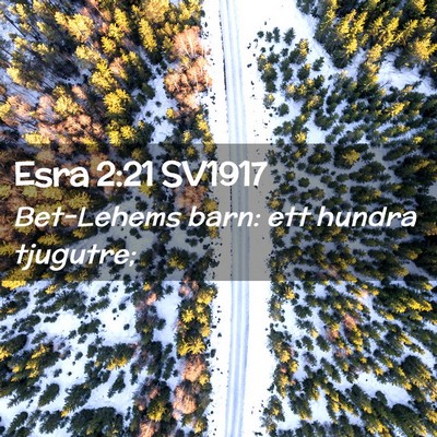 Picture 02 - Esra 2:21 SV1917 - Bet-Lehems barn: ett hundra - Bible Verse Picture