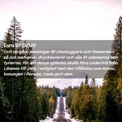 Picture 02 - Esra 3:7 SV1917 - Och de gåvo penningar åt stenhuggare och - Bible Verse Picture