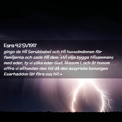 Picture 02 - Esra 4:2 SV1917 - gingo de till Serubbabel och till huvudmännen - Bible Verse Picture