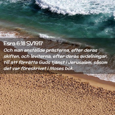 Picture 02 - Esra 6:18 SV1917 - Och man anställde prästerna, efter deras - Bible Verse Picture