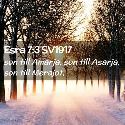 Picture 02 - Esra 7:3 SV1917 - son till Amarja, son till Asarja, son till - Bible Verse Picture