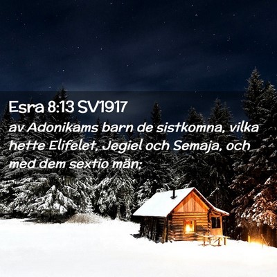 Picture 02 - Esra 8:13 SV1917 - av Adonikams barn de sistkomna, vilka hette - Bible Verse Picture