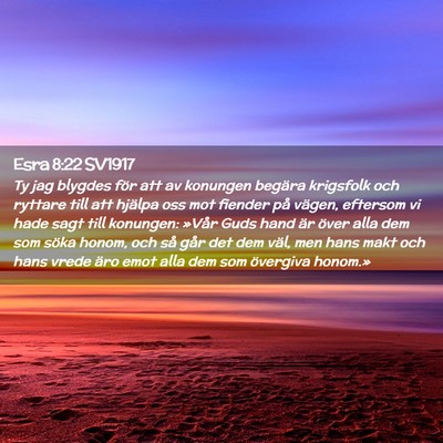 Picture 02 - Esra 8:22 SV1917 - Ty jag blygdes för att av konungen begära - Bible Verse Picture