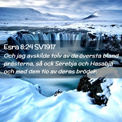 Picture 02 - Esra 8:24 SV1917 - Och jag avskilde tolv av de översta bland - Bible Verse Picture