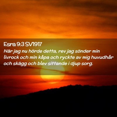 Picture 02 - Esra 9:3 SV1917 - När jag nu hörde detta, rev jag sönder min - Bible Verse Picture