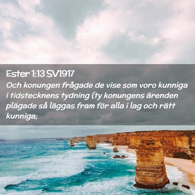 Picture 02 - Ester 1:13 SV1917 - Och konungen frågade de vise som voro kunniga i - Bible Verse Picture