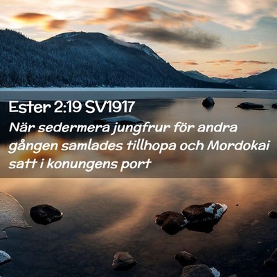 Picture 02 - Ester 2:19 SV1917 - När sedermera jungfrur för andra gången - Bible Verse Picture