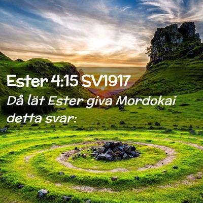 Picture 02 - Ester 4:15 SV1917 - Då lät Ester giva Mordokai detta - Bible Verse Picture