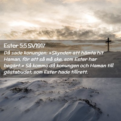 Picture 02 - Ester 5:5 SV1917 - Då sade konungen: »Skynden att hämta hit - Bible Verse Picture
