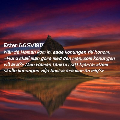 Picture 02 - Ester 6:6 SV1917 - När då Haman kom in, sade konungen till honom: - Bible Verse Picture