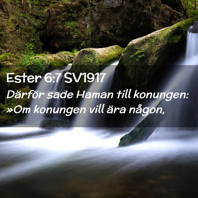 Picture 02 - Ester 6:7 SV1917 - Därför sade Haman till konungen: »Om konungen - Bible Verse Picture