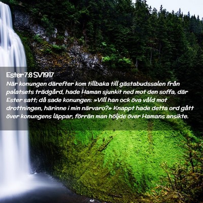 Picture 02 - Ester 7:8 SV1917 - När konungen därefter kom tillbaka till - Bible Verse Picture