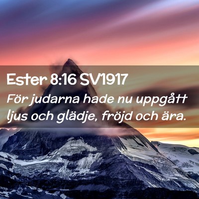 Picture 02 - Ester 8:16 SV1917 - För judarna hade nu uppgått ljus och glädje, - Bible Verse Picture