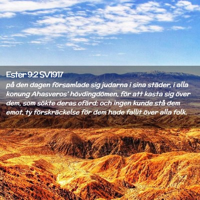 Picture 02 - Ester 9:2 SV1917 - på den dagen församlade sig judarna i sina - Bible Verse Picture