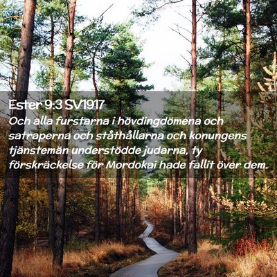 Picture 02 - Ester 9:3 SV1917 - Och alla furstarna i hövdingdömena och - Bible Verse Picture