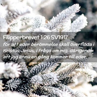 Picture 02 - Filipperbrevet 1:26 SV1917 - för att eder berömmelse skall överflöda i - Bible Verse Picture