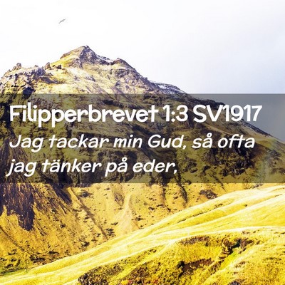 Picture 02 - Filipperbrevet 1:3 SV1917 - Jag tackar min Gud, så ofta jag tänker på - Bible Verse Picture