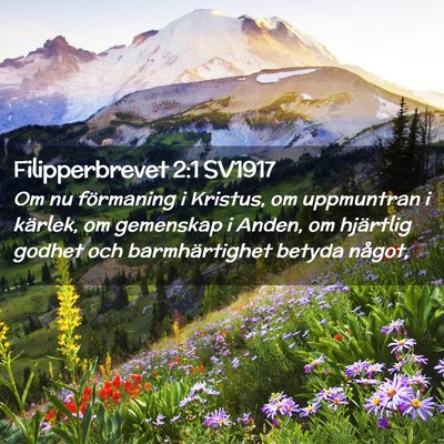 Picture 02 - Filipperbrevet 2:1 SV1917 - Om nu förmaning i Kristus, om uppmuntran i - Bible Verse Picture