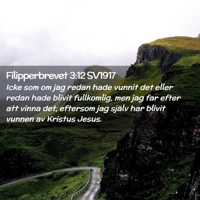 Picture 02 - Filipperbrevet 3:12 SV1917 - Icke som om jag redan hade vunnit det eller redan - Bible Verse Picture