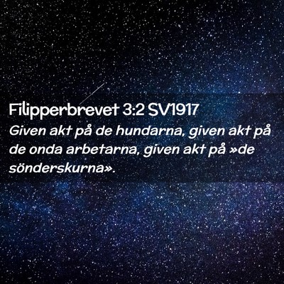 Picture 02 - Filipperbrevet 3:2 SV1917 - Given akt på de hundarna, given akt på de onda - Bible Verse Picture
