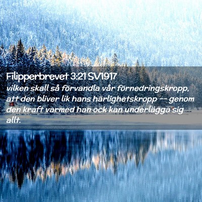 Picture 02 - Filipperbrevet 3:21 SV1917 - vilken skall så förvandla vår - Bible Verse Picture