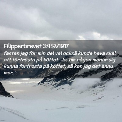Picture 02 - Filipperbrevet 3:4 SV1917 - fastän jag för min del väl också kunde hava - Bible Verse Picture