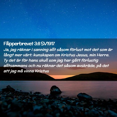 Picture 02 - Filipperbrevet 3:8 SV1917 - Ja, jag räknar i sanning allt såsom förlust - Bible Verse Picture