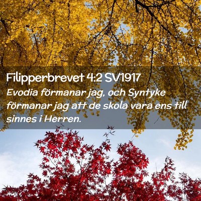 Picture 02 - Filipperbrevet 4:2 SV1917 - Evodia förmanar jag, och Syntyke förmanar jag - Bible Verse Picture