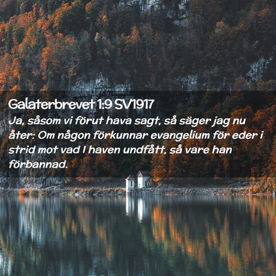 Picture 02 - Galaterbrevet 1:9 SV1917 - Ja, såsom vi förut hava sagt, så säger jag nu - Bible Verse Picture