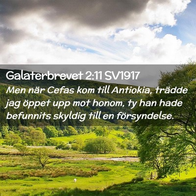 Picture 02 - Galaterbrevet 2:11 SV1917 - Men när Cefas kom till Antiokia, trädde jag - Bible Verse Picture