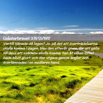 Picture 02 - Galaterbrevet 3:19 SV1917 - Vartill tjänade då lagen? Jo, på det att - Bible Verse Picture